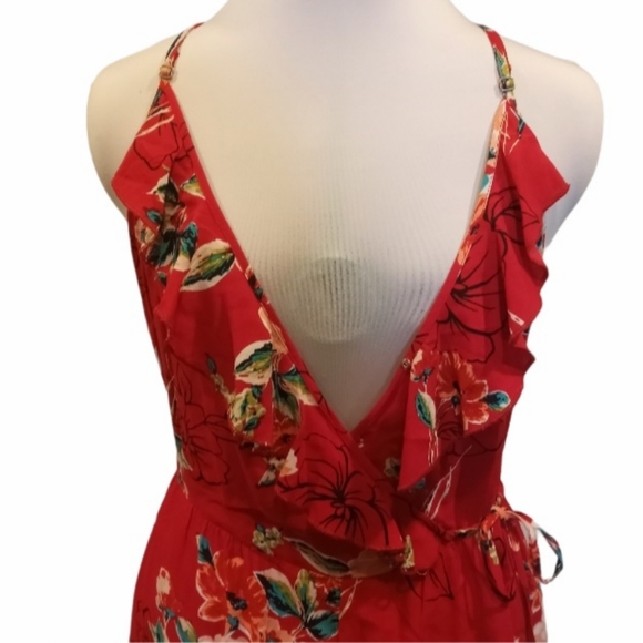 Band of Gypsies Saffron Red Floral Romper - Picture 8 of 12